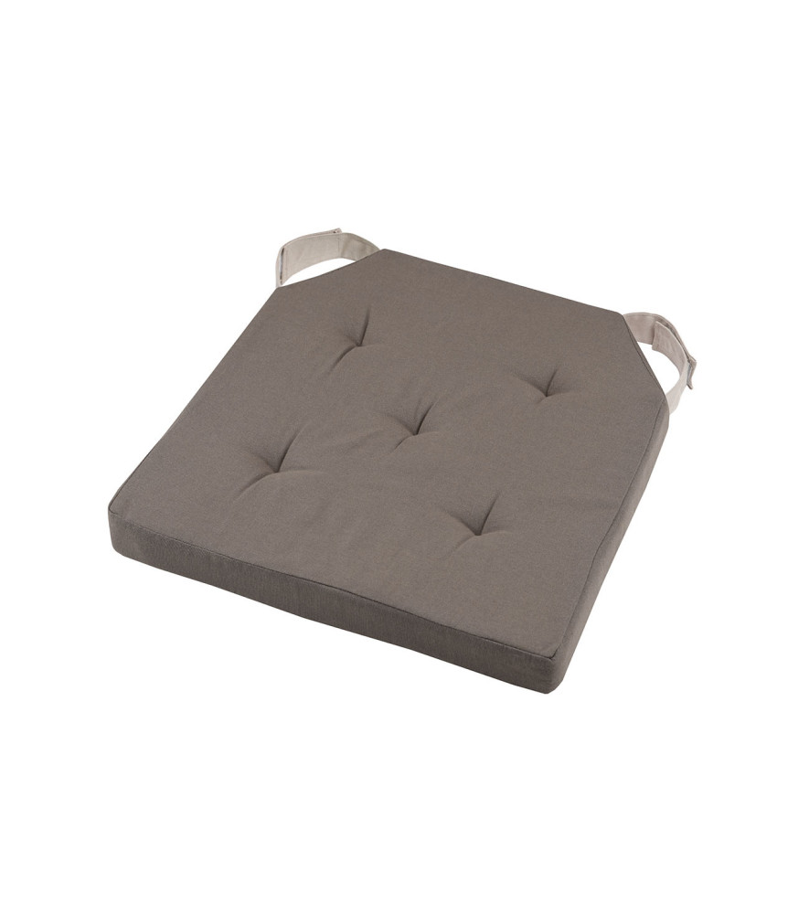 Galette DUO carrée velcro taupe 38x38cm Galette DUO carrée velcro taupe 38x38cm