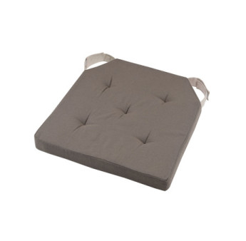 Galette DUO carrée velcro taupe 38x38cm