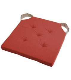 Galette DUO carrée velcro terracotta 38x38cm
