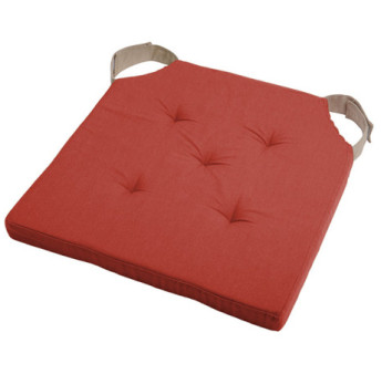 Galette DUO carrée velcro terracotta 38x38cm