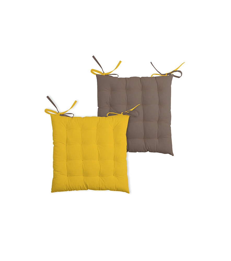 Galette DUO 16 points moutarde/taupe 40x40cm Galette DUO 16 points moutarde/taupe 40x40cm