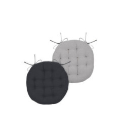 Galette ronde STOF anthracite/souris Ø.38cm