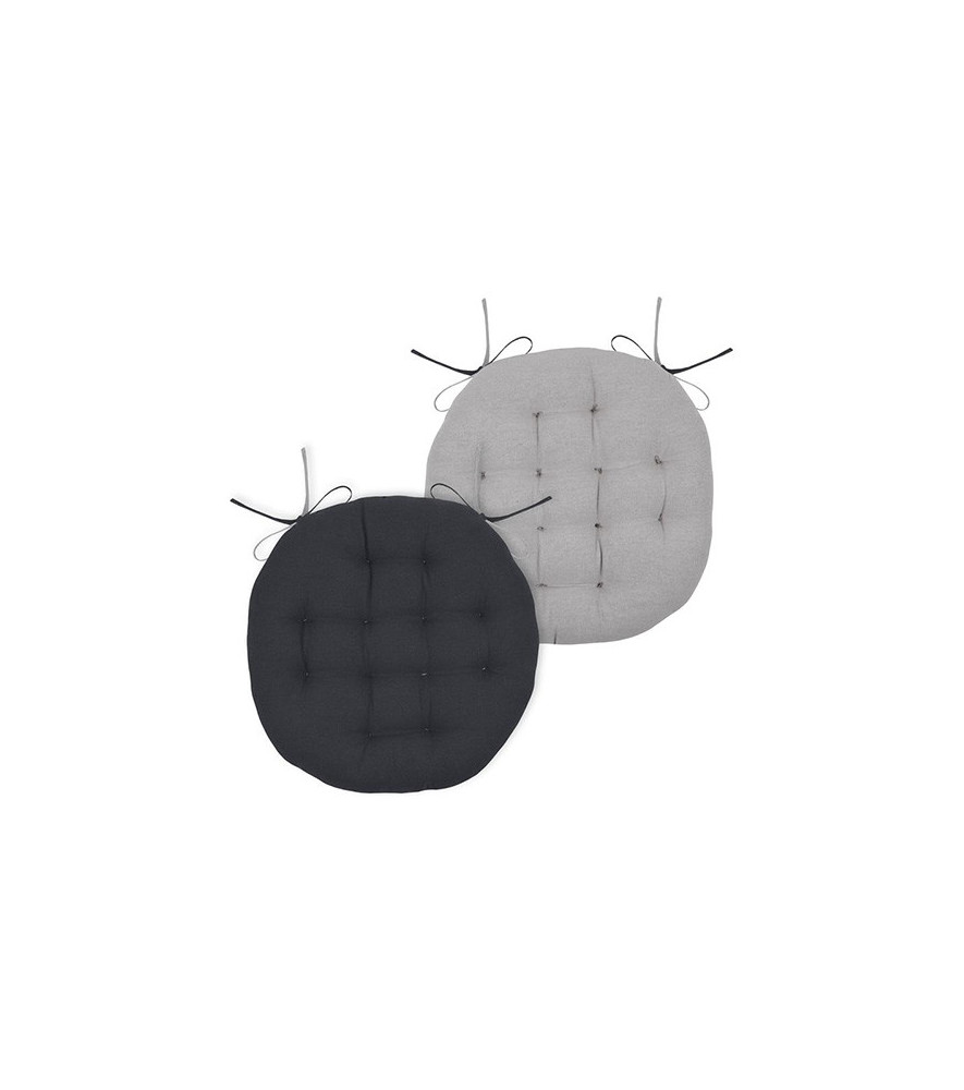 Galette ronde STOF anthracite/souris Ø.38cm