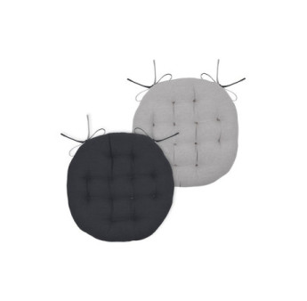 Galette ronde STOF anthracite/souris Ø.38cm