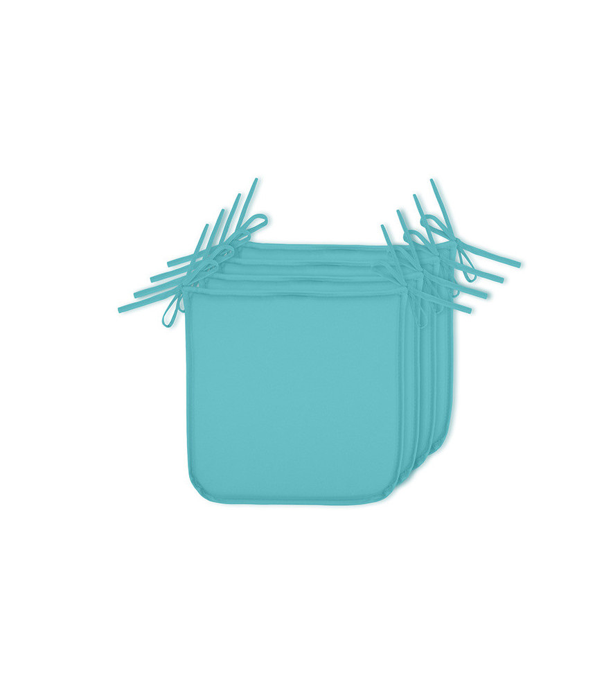 Lot de 4 galettes STOF HAWAI Outdoor aqua 38x38cm Lot de 4 galettes STOF HAWAI Outdoor aqua 38x38cm
