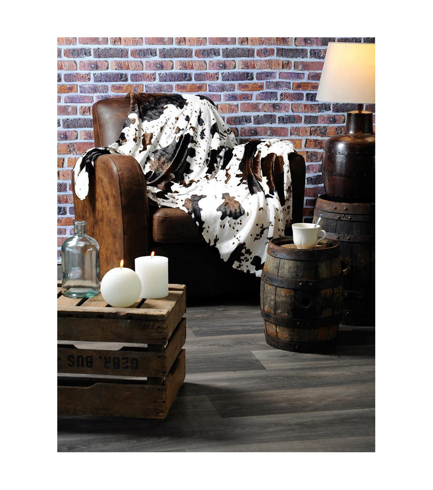 Plaid STOF VACHE brun 130x160cm Plaid STOF VACHE brun 130x160cm