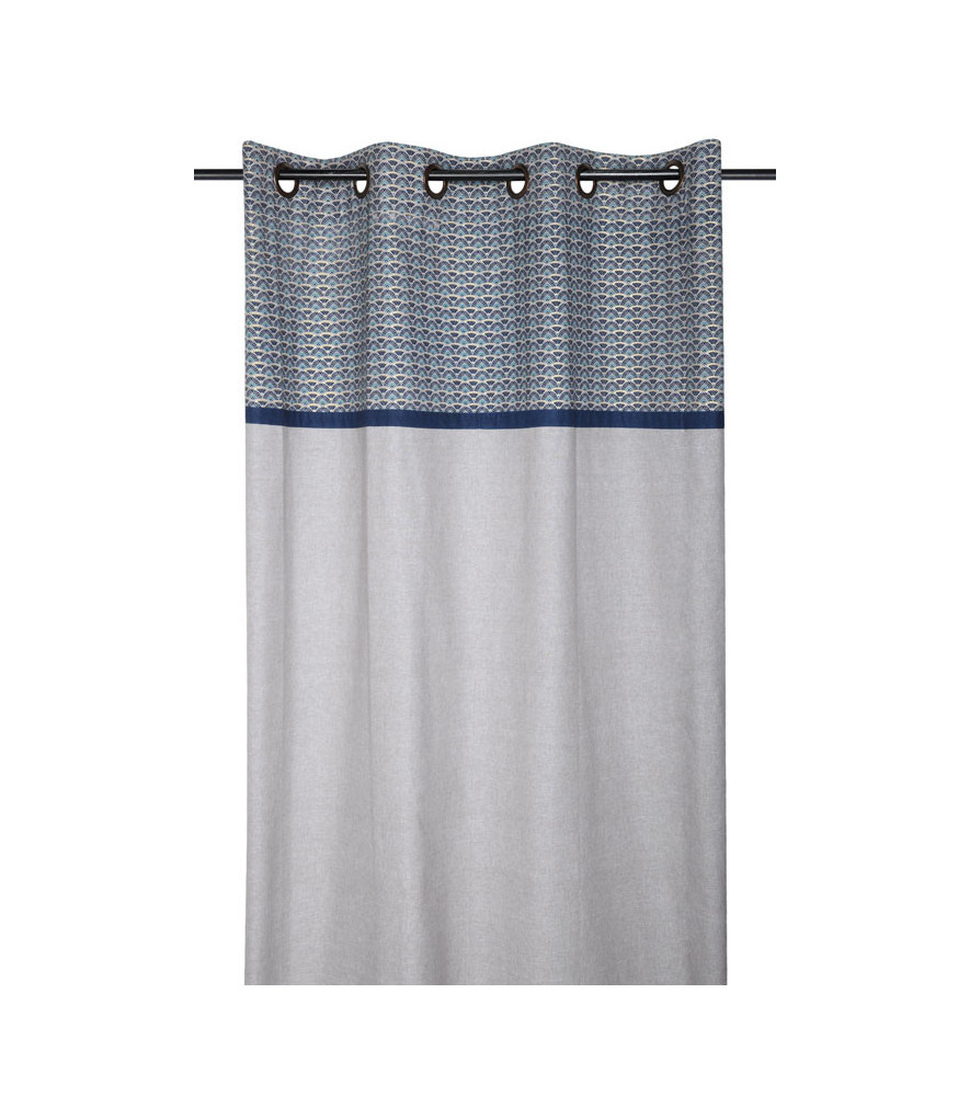 Rideau coton finition 8 oeillets STOF Guimard gris 140x260cm Rideau coton finition 8 oeillets STOF Guimard gris 140x260cm
