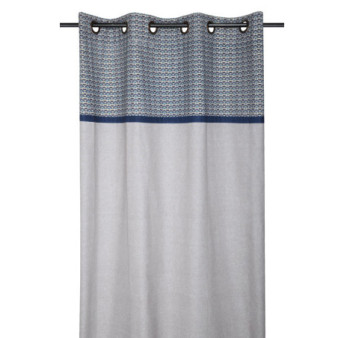 Rideau coton finition 8 oeillets STOF Guimard gris 140x260cm
