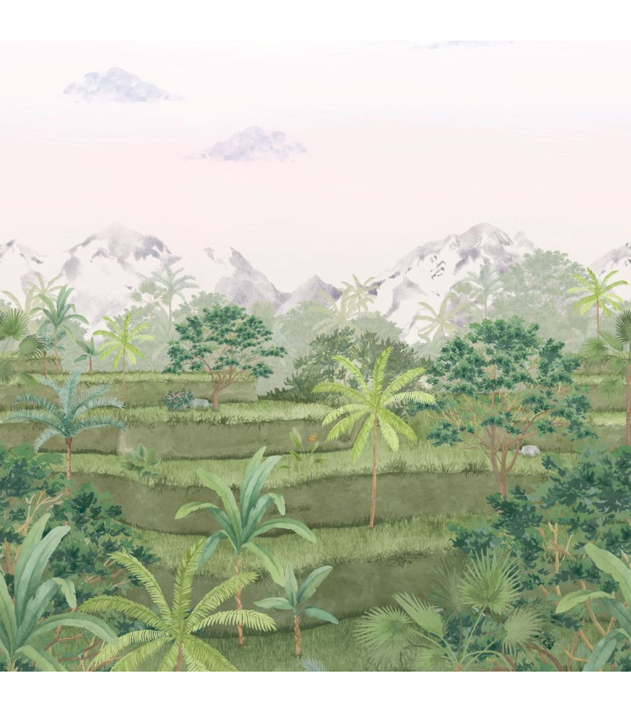 Panoramique CASADECO collection BALI BAL88207204 Riziere Vert Canopée 200x310cm Panoramique CASADECO collection BALI BAL88207204 Riziere Vert Canopée 200x310cm