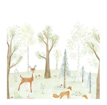 Panoramique Collection ONCE UPON A TIME OUAT88237503 The Enchanted Forest With Doe Vert Foret 200x280cm