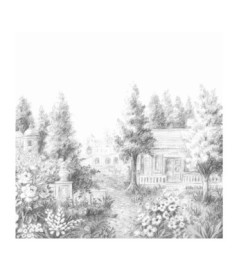 Panoramique Collection WONDERWALLS WDWS89029707 Parc à La Francaise Noir Fusain 300x250cm