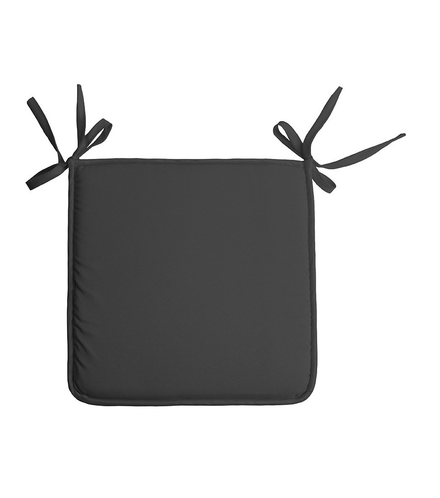 Galette de chaise NELSON carrée anthracite 38x38cm Galette de chaise NELSON carrée anthracite 38x38cm