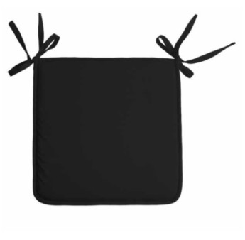 Galette de chaise NELSON carrée noir 38x38cm