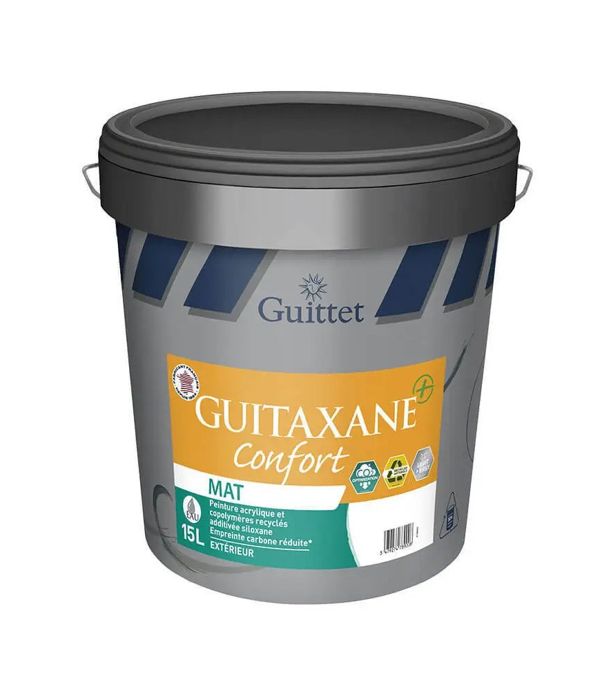 Peinture GUITTET Guitaxane + Confort D2 blanc 15L Peinture GUITTET Guitaxane + Confort D2 blanc 15L