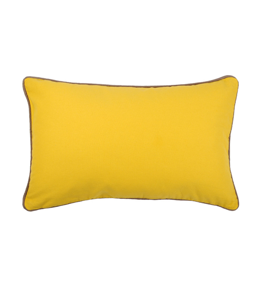 Coussin zip DUO 30x50cm moutarde/taupe