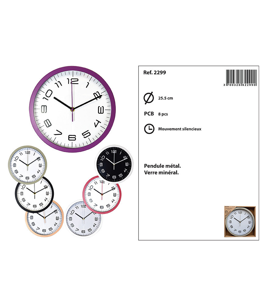Pendule KATAMEX plastique Ø.25,5cm Pendule KATAMEX plastique Ø.25,5cm