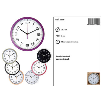 Pendule KATAMEX plastique Ø.25,5cm