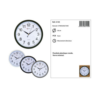 Pendule KATAMEX plastique Réf.2451 Ø.36cm