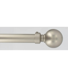 Kit tringle extensible 120 à 210cm ESSENTIEL embout boule argent mat
