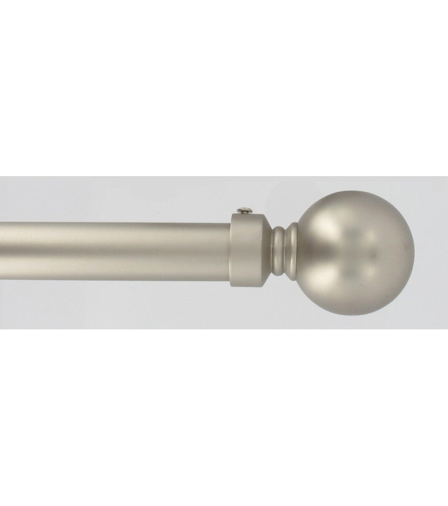 Kit tringle extensible 120 à 210cm ESSENTIEL embout boule argent mat Kit tringle extensible 120 à 210cm ESSENTIEL embout boule argent mat