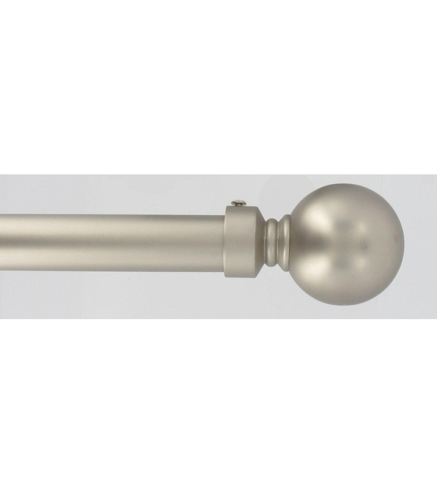 Kit tringle extensible 210 à 380cm ESSENTIEL embout boule argent mat Kit tringle extensible 210 à 380cm ESSENTIEL embout boule argent mat