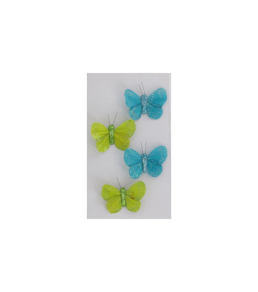 Papillon plume ESSENTIEL turquoise/anis Papillon plume ESSENTIEL turquoise/anis