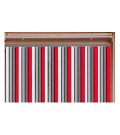 Rideau de porte ESSENTIEL blanc/gris/rouge