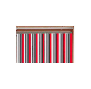 Rideau de porte ESSENTIEL blanc/gris/rouge