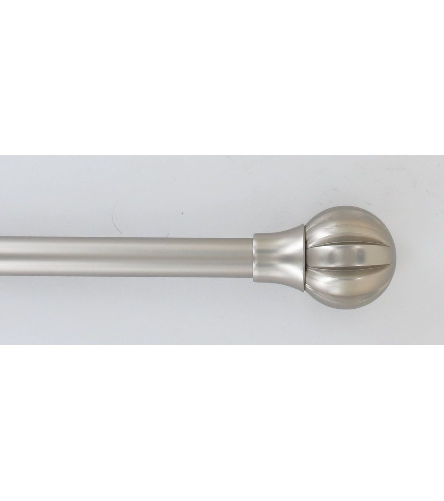 Kit tringle extensible 120 à 210cm ESSENTIEL embout Brasserie Argent Kit tringle extensible 120 à 210cm ESSENTIEL embout Brasserie Argent