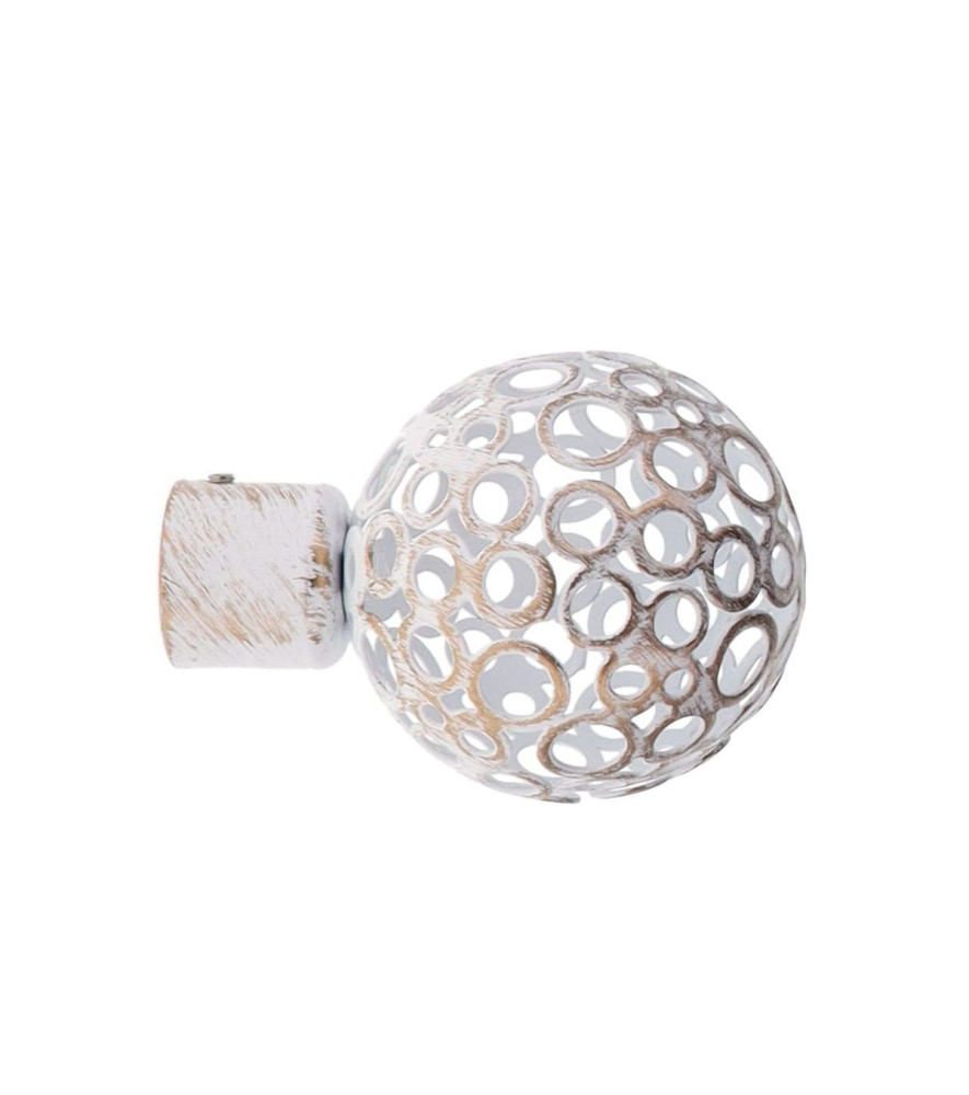 Embout LUANCE Boule Perforée Blanc/Or Embout LUANCE Boule Perforée Blanc/Or
