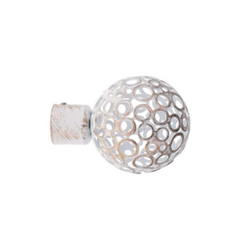 Embout LUANCE Boule Perforée Blanc/Or