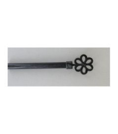Kit tringle 200cm LUANCE embout DAISY Noir Argent