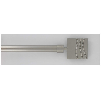 Kit tringle extensible 120 à 210cm ESSENTIEL embout strass argent mat