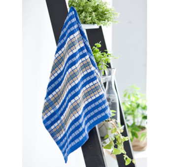 Lot de 3 torchons Béa Bleu/Beige 50x80cm