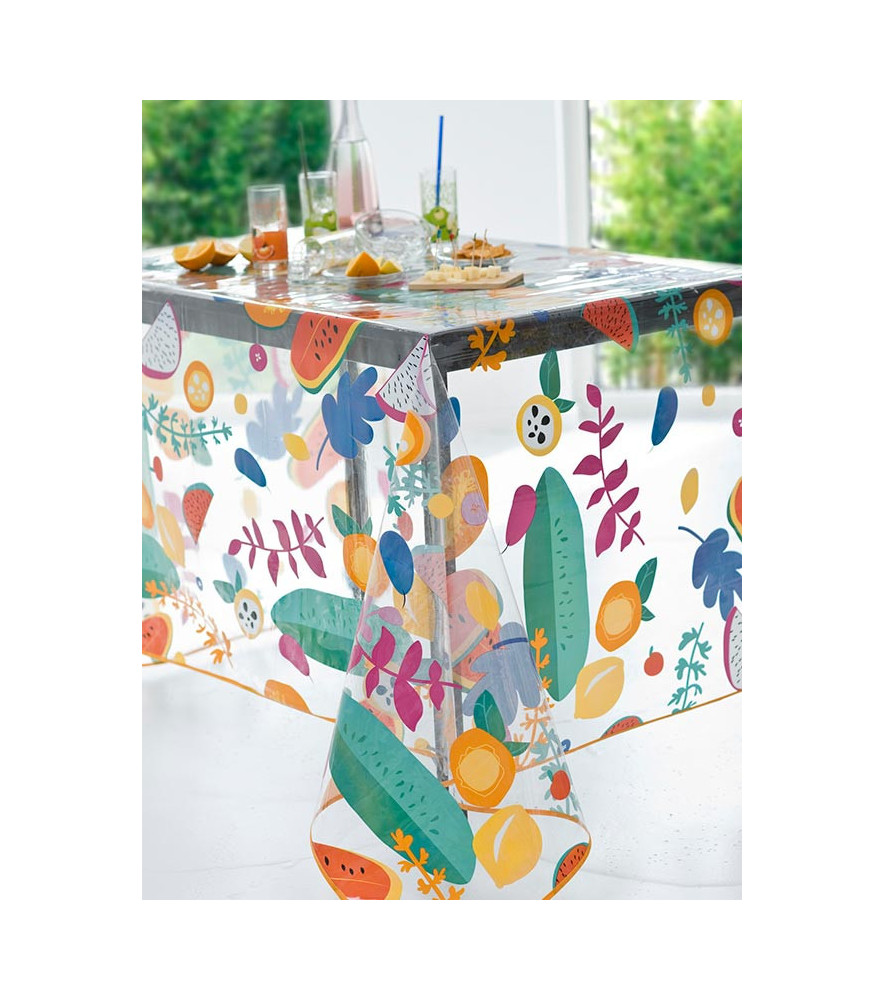 Nappe CALITEX translucide Fruitella Multicolore 140x200cm Nappe CALITEX translucide Fruitella Multicolore 140x200cm