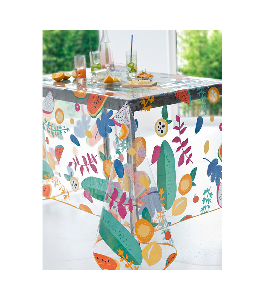Nappe CALITEX translucide Fruitella Multicolore 140x250cm Nappe CALITEX translucide Fruitella Multicolore 140x250cm
