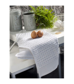 Lot de 2 torchons CALITEX Beline gris perle