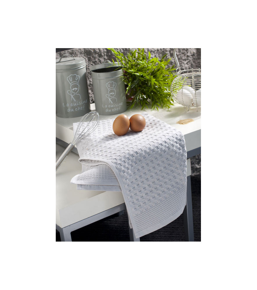 Lot de 2 torchons CALITEX Beline gris perle Lot de 2 torchons CALITEX Beline gris perle