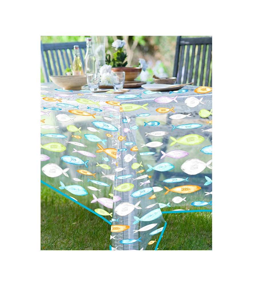 Nappe CALITEX Lacanau multicolore 140x200cm Nappe CALITEX Lacanau multicolore 140x200cm