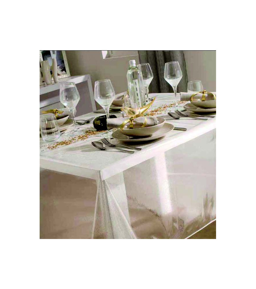 Nappe CALITEX pailletée argent 140x350cm Nappe CALITEX pailletée argent 140x350cm