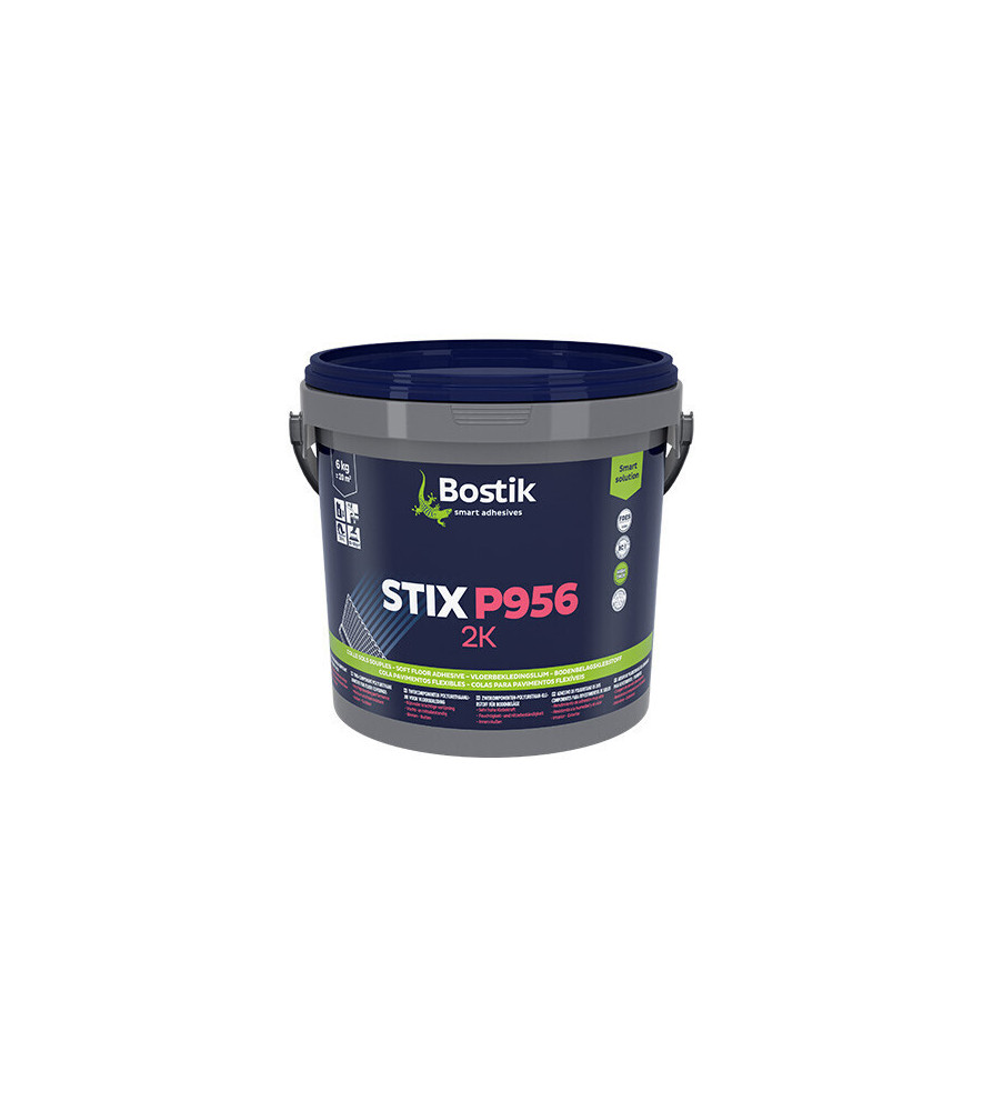 Colle sol BOSTIK STIX P956 2K pour PVC, caoutchouc, parquets 6kg