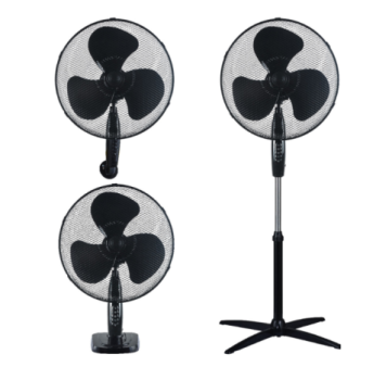 Ventilateur Kureli GARSACO  45W noir 3 en 1 table,mur et sol