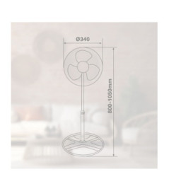 Ventilateur sur pied Vicari GARSACO 37W blanc