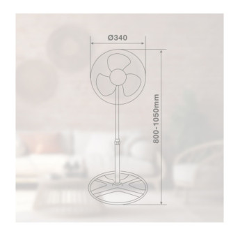 Ventilateur sur pied Vicari GARSACO 37W blanc