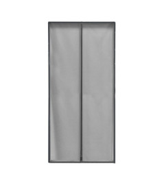 Rideau de porte moustiquaire aimanté LUANCE avec encadrement 100X220cm gris