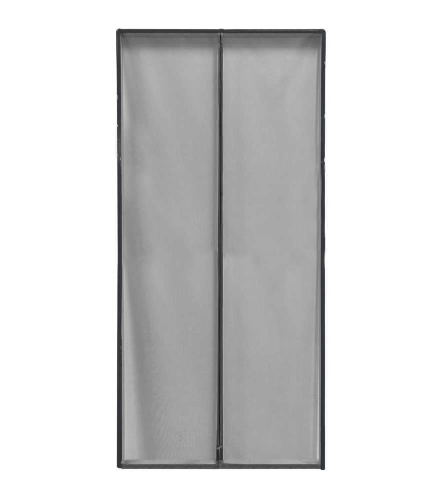 Rideau de porte moustiquaire aimanté LUANCE avec encadrement 100X220cm gris Rideau de porte moustiquaire aimanté LUANCE avec encadrement 100X220cm gris