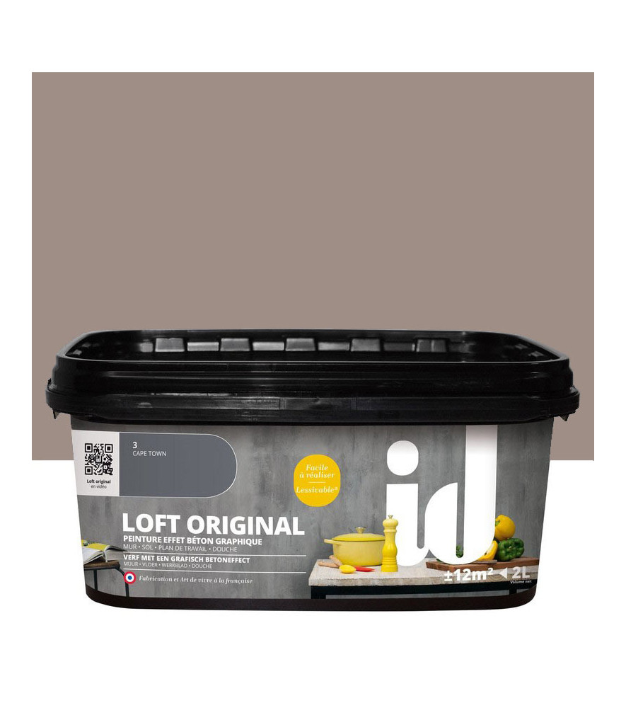 Peinture ID Loft Original effet béton Milan 2L Peinture ID Loft Original effet béton Milan 2L