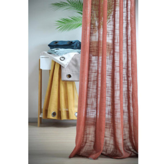 Voile STOF ONTARIO Terracotta 135x260cm 100% polyester