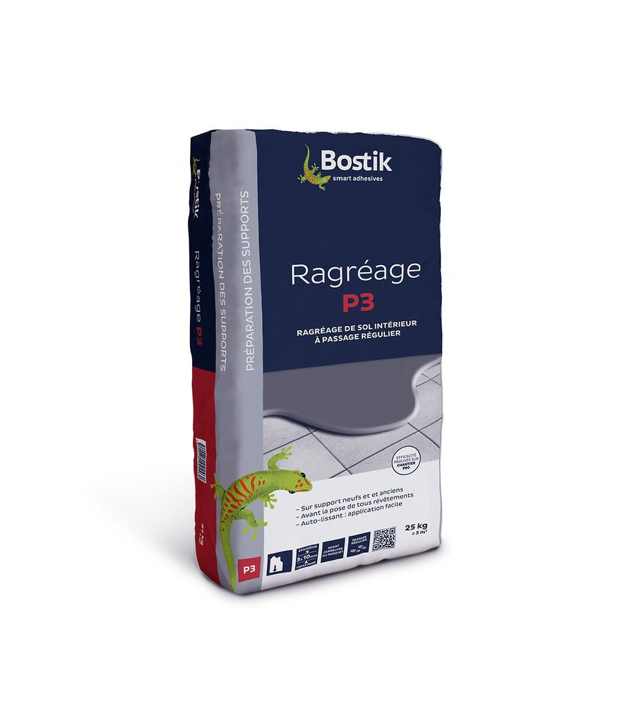 Ragréage P3 BOSTIK 3 à 10mm intérieur 25kg Ragréage P3 BOSTIK 3 à 10mm intérieur 25kg