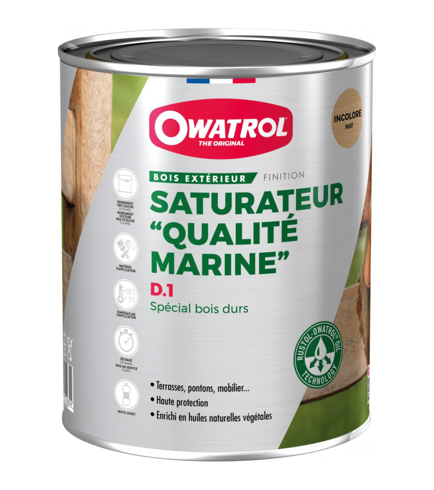 Saturateur pour bois durs OWATROL incolore mat 1L